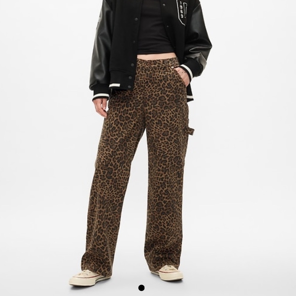GAP Leopard Print Wide Leg Pants
